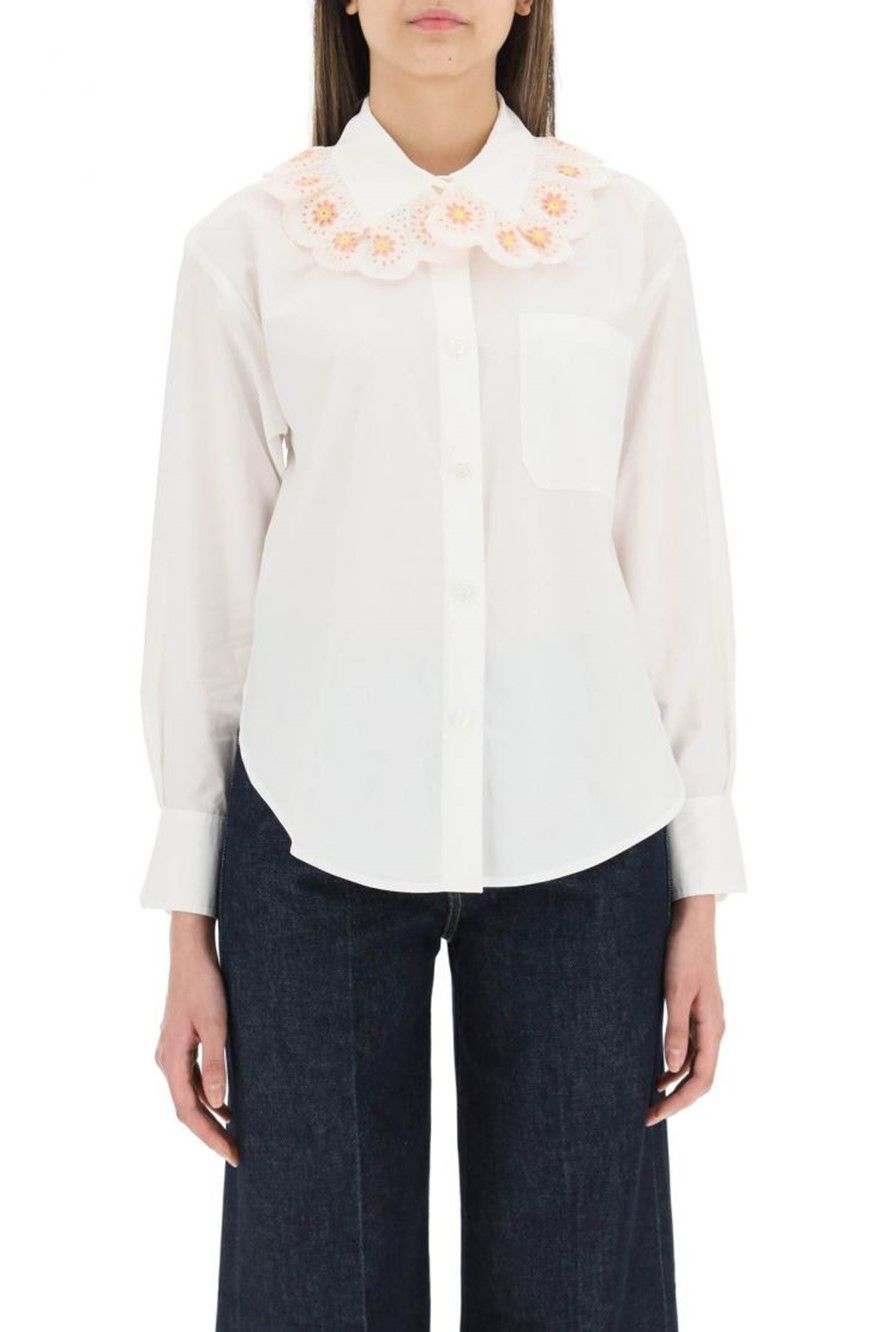 Chemise à col claudine - Multicolor White