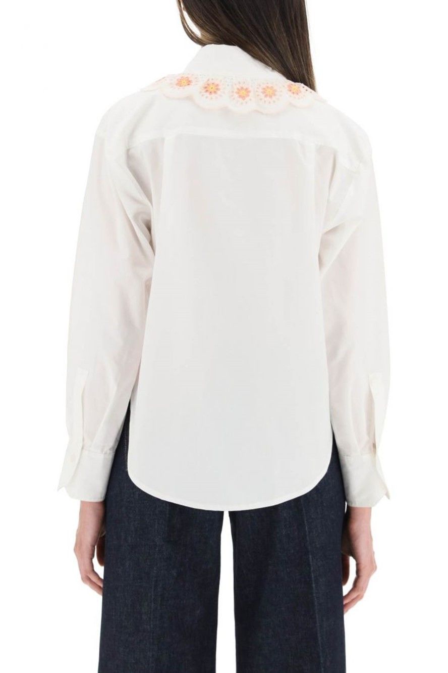 Chemise à col claudine - Multicolor White