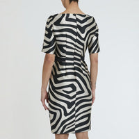 NOIR / IVOIRE ROBE DROITE MC