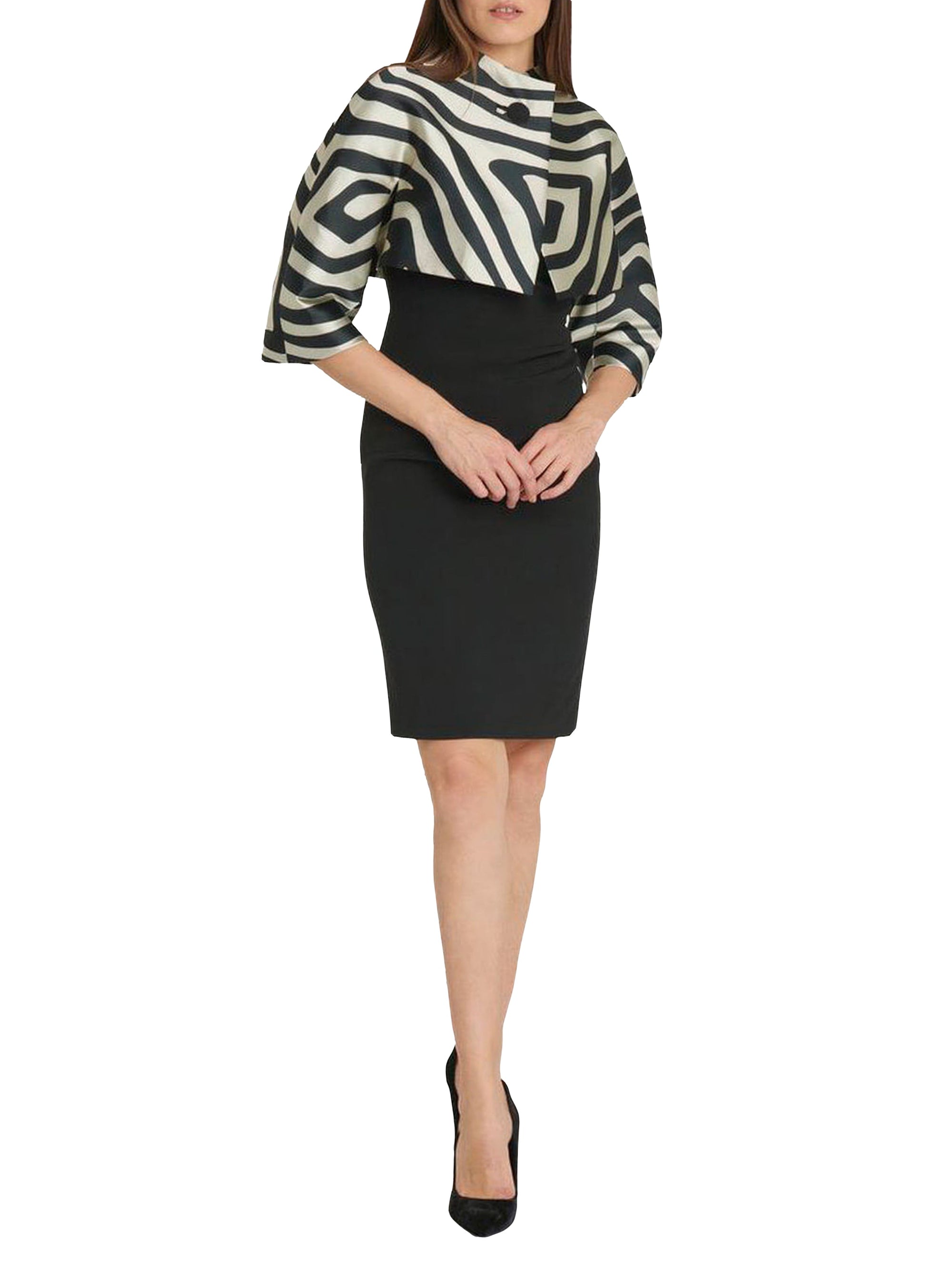 NOIR / IVOIRE VESTE COURTE