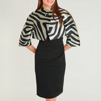 NOIR / IVOIRE VESTE COURTE