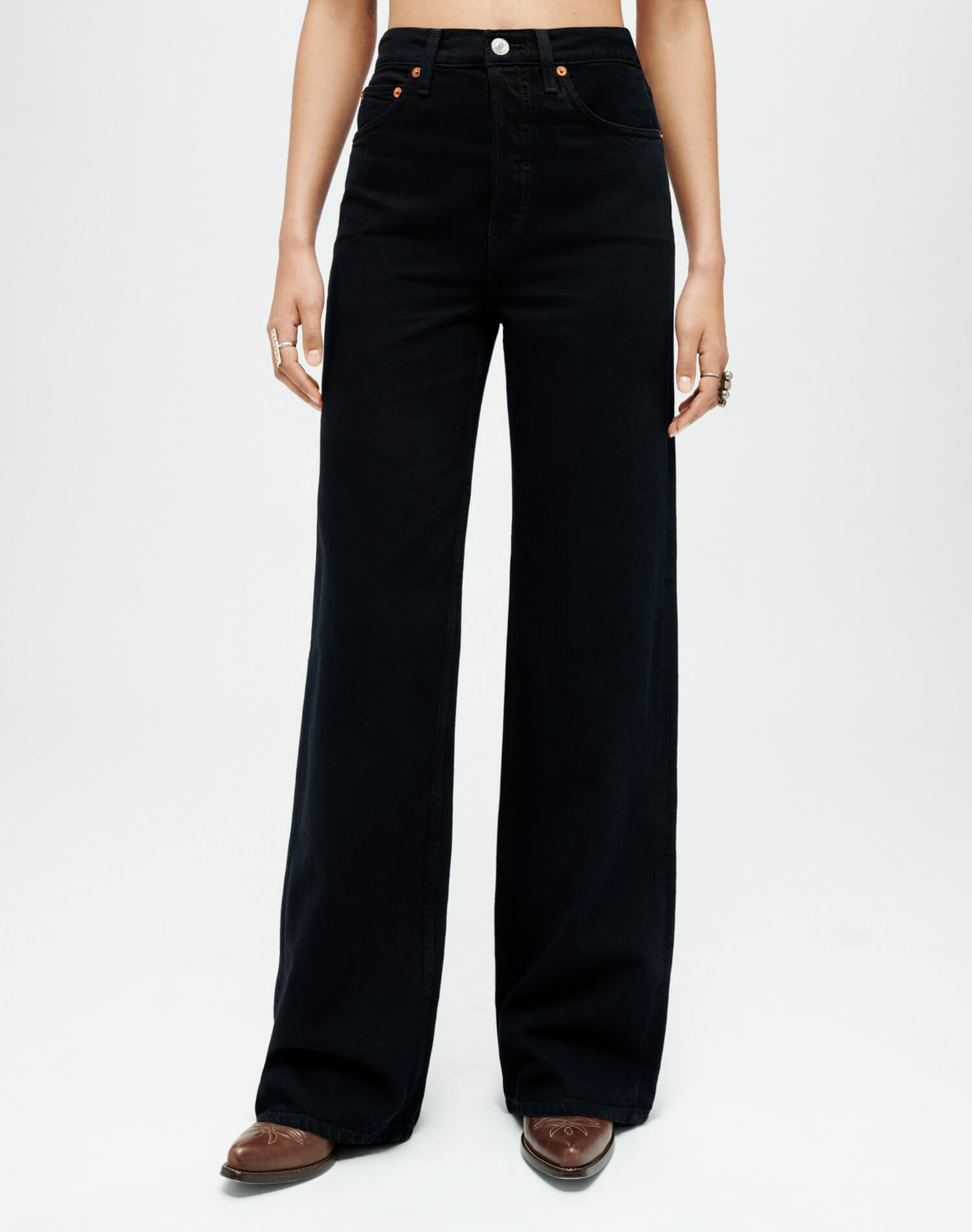 Jean large ultra taille haute 70's - Black Flow
