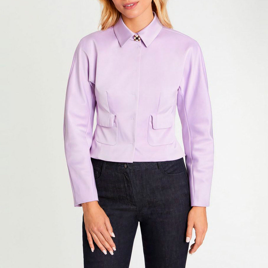Veste cintrée en satin - Lilas
