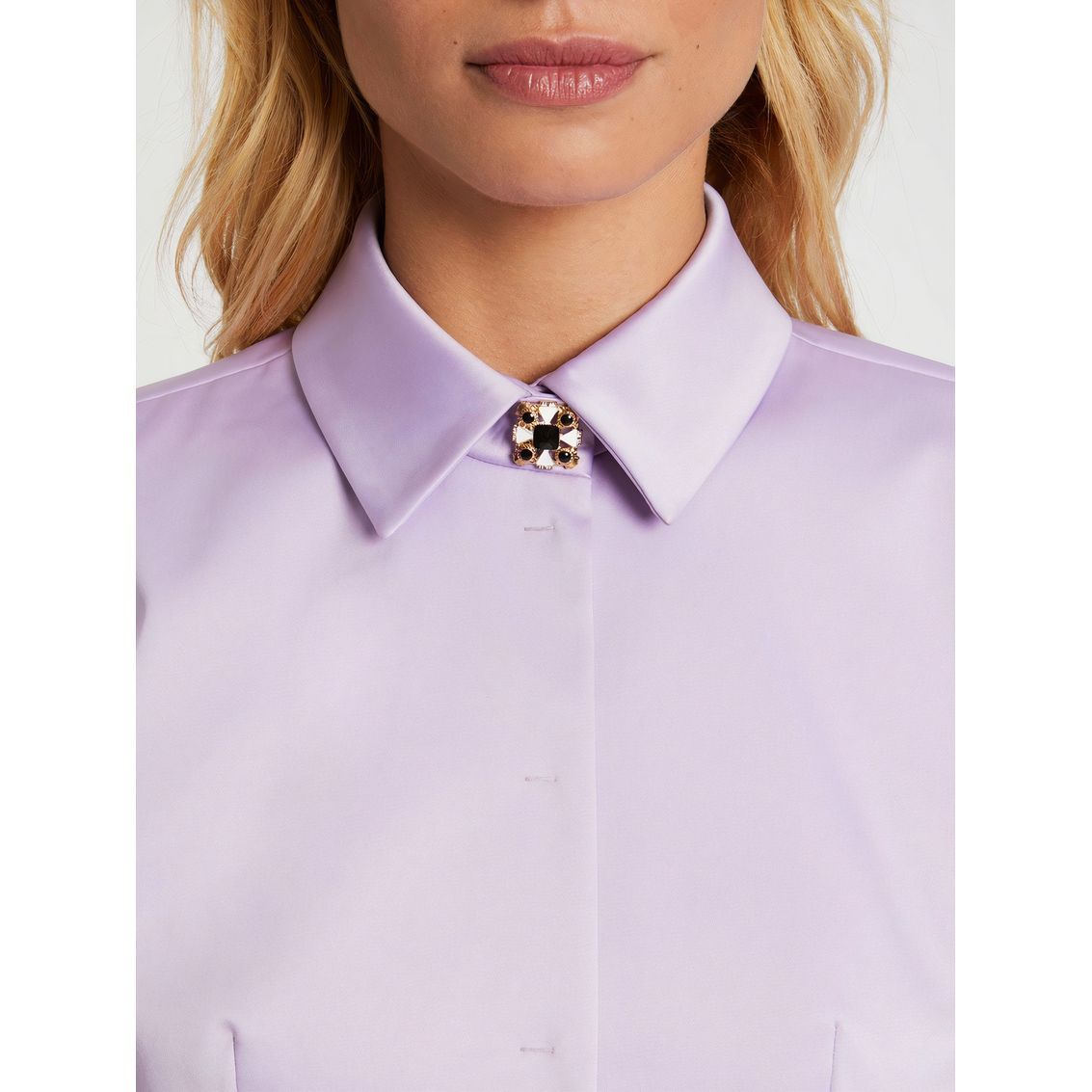 Veste cintrée en satin - Lilas