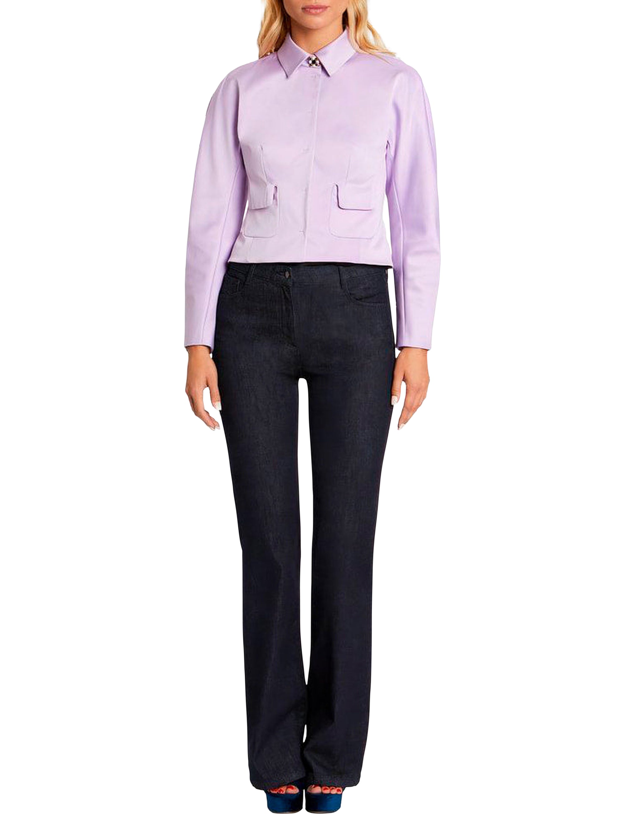 Veste cintrée en satin - Lilas