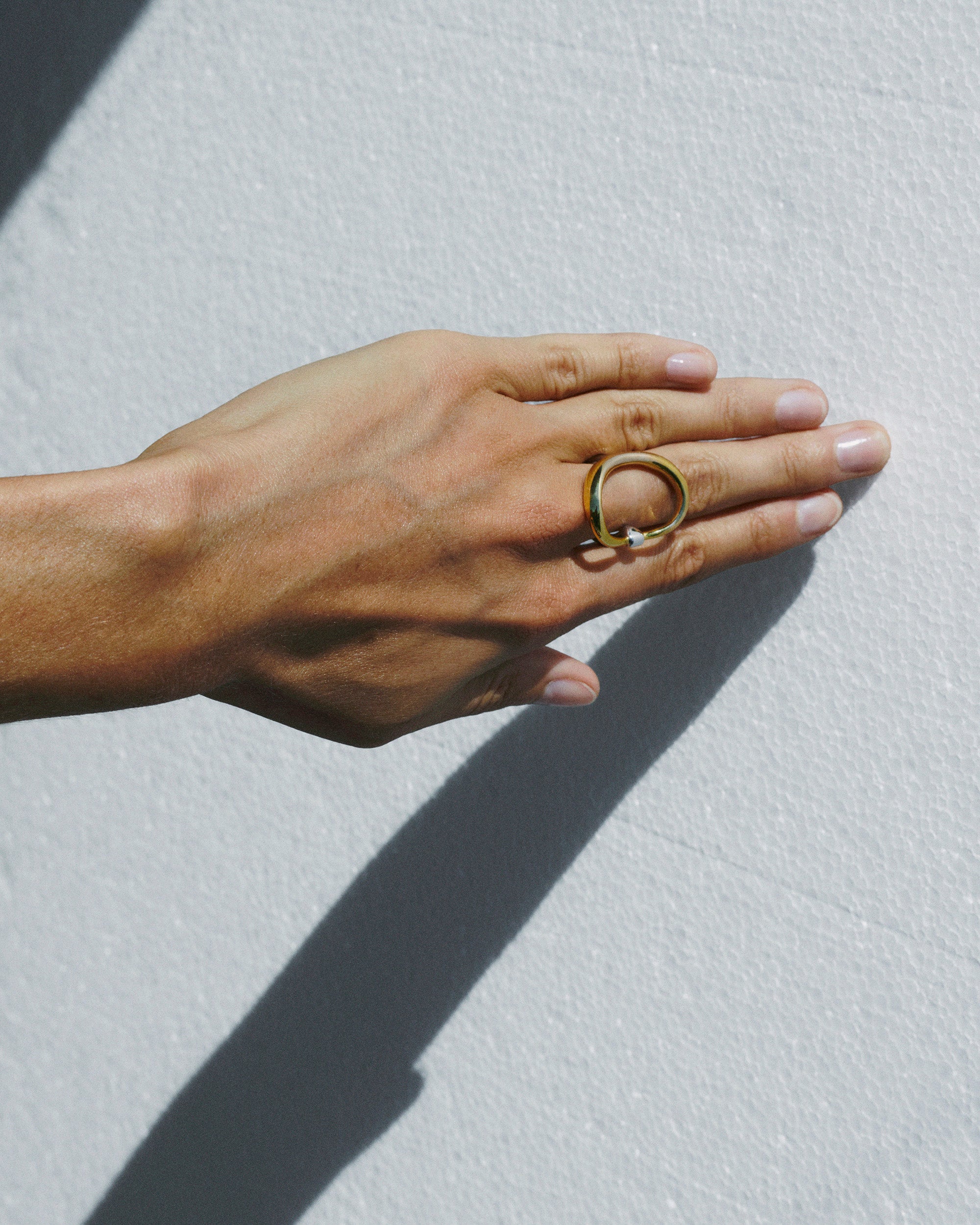 Bague Turtle en vermeil - Or & argent