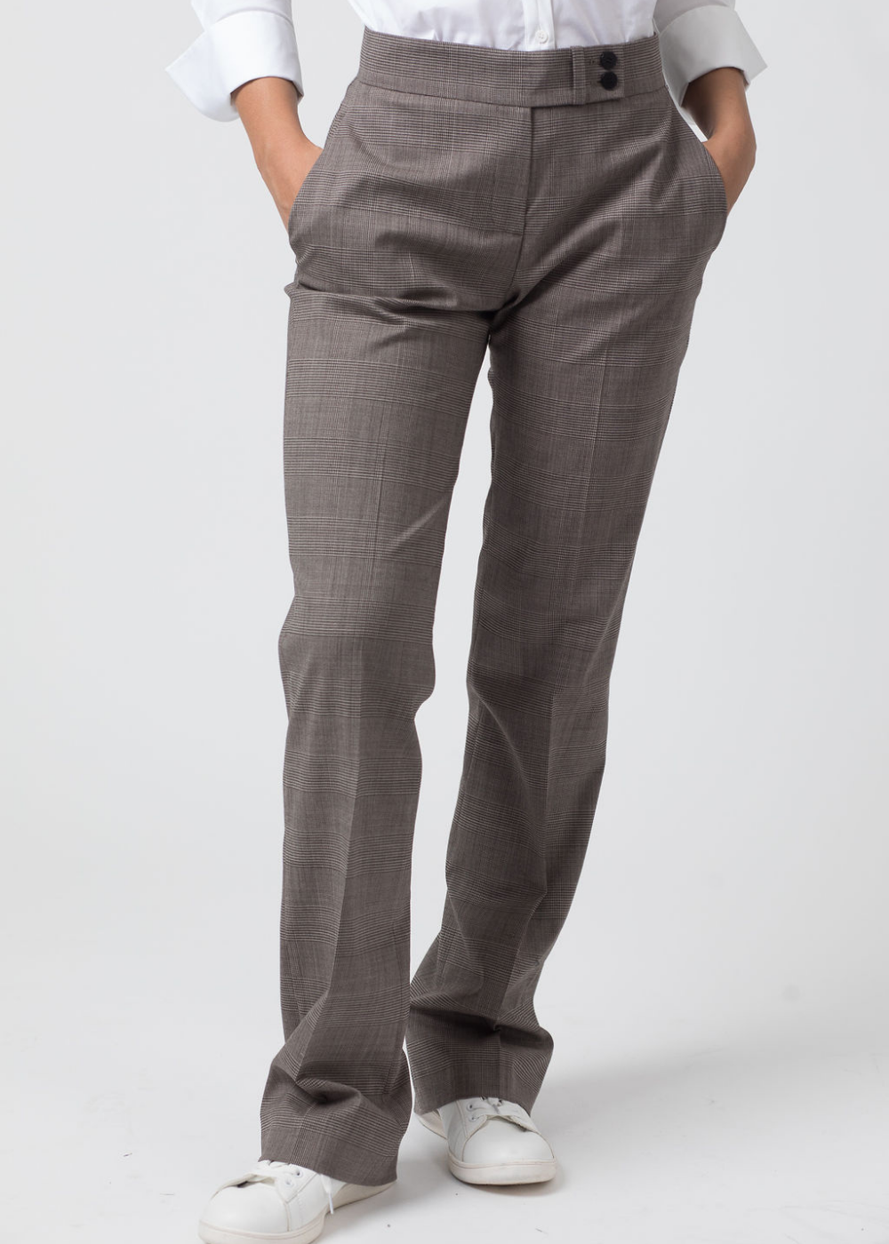 Pantalon prince de galles - Marron Foncé