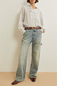 Jean Carpenter délavé coupe cargo - Blue