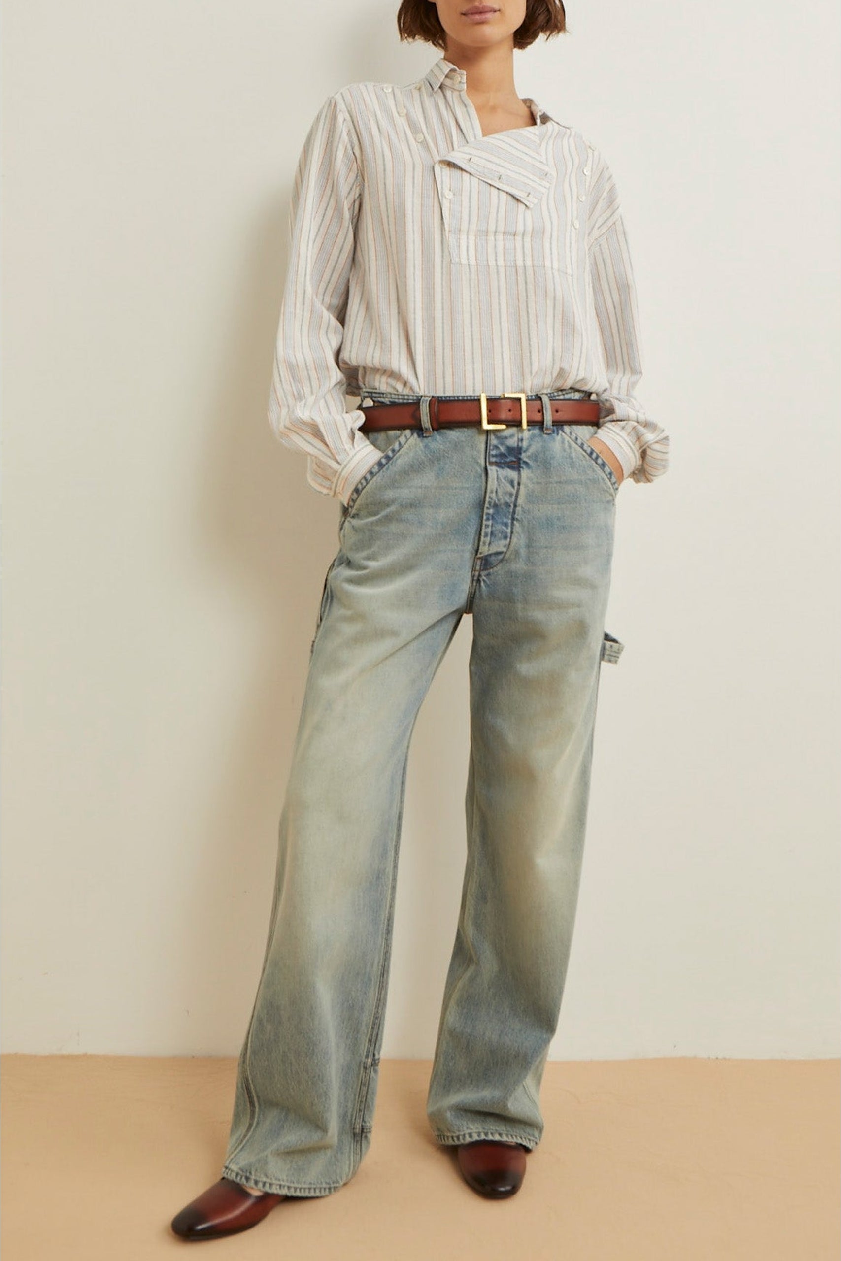 Jean Carpenter délavé coupe cargo - Blue
