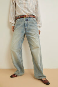 Jean Carpenter délavé coupe cargo - Blue