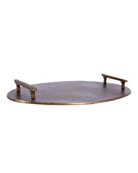 Plateau Makani ovale L en métal - Brown