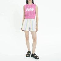 Short élastique à rayures en coton - Multicolour