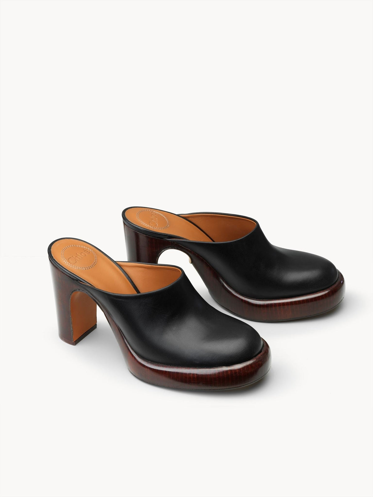 BASEPLUS_Black HEEL MULES - Black