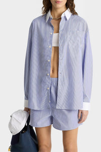 Chemise SRC oversize à rayures - Blue Striped