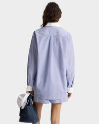 Chemise SRC oversize à rayures - Blue Striped