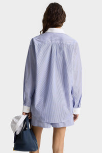 Chemise SRC oversize à rayures - Blue Striped