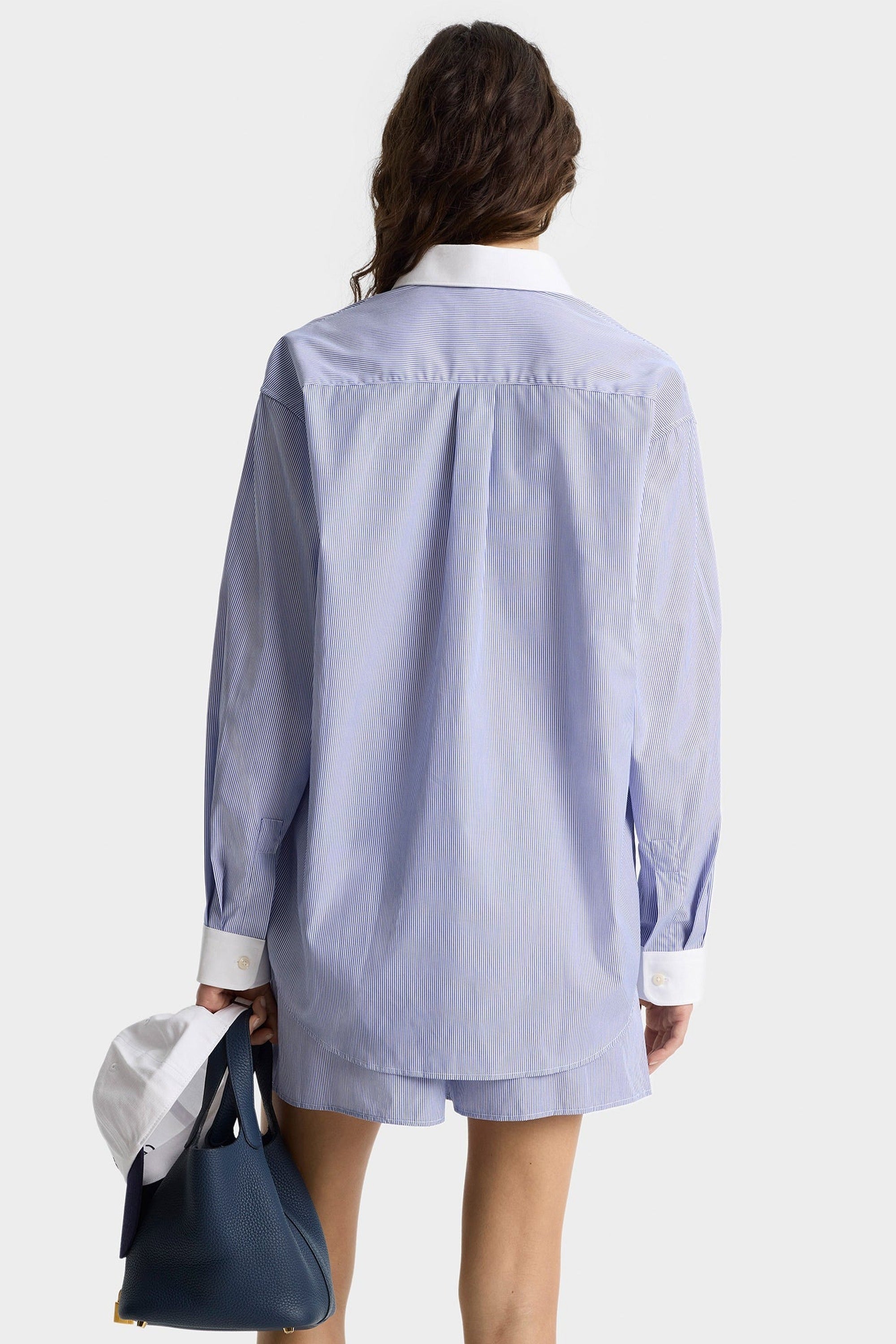 Chemise SRC oversize à rayures - Blue Striped