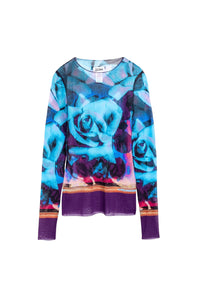 Unisex long-sleeved tulle top - Purple & Blue