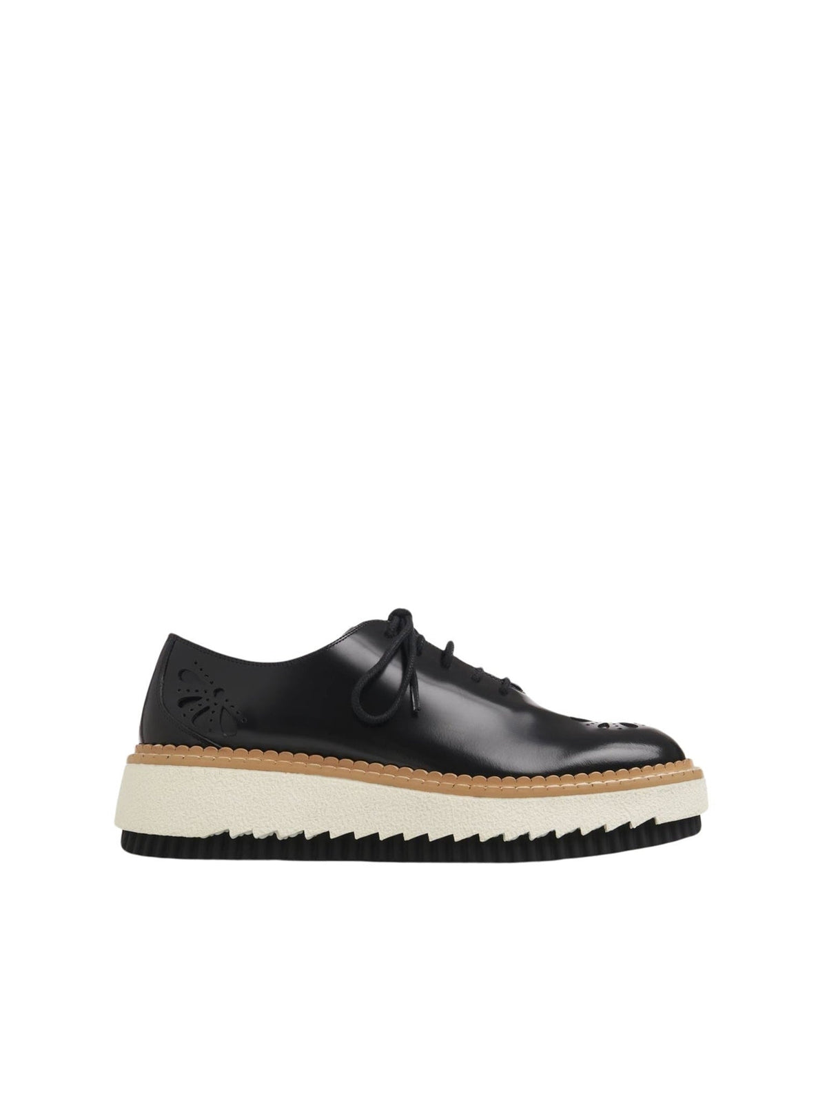 Black FLATS LACE UP - Black