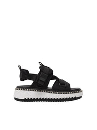 BASEPLUS_Black FLAT SANDALS - Black