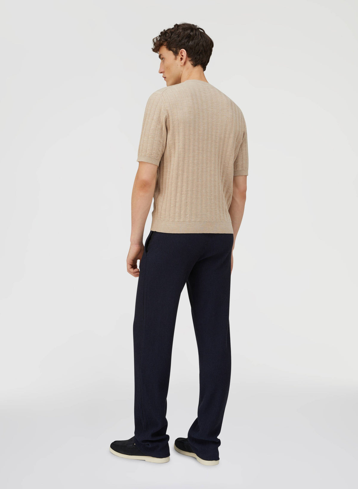 NAVY KNITTED PANTS