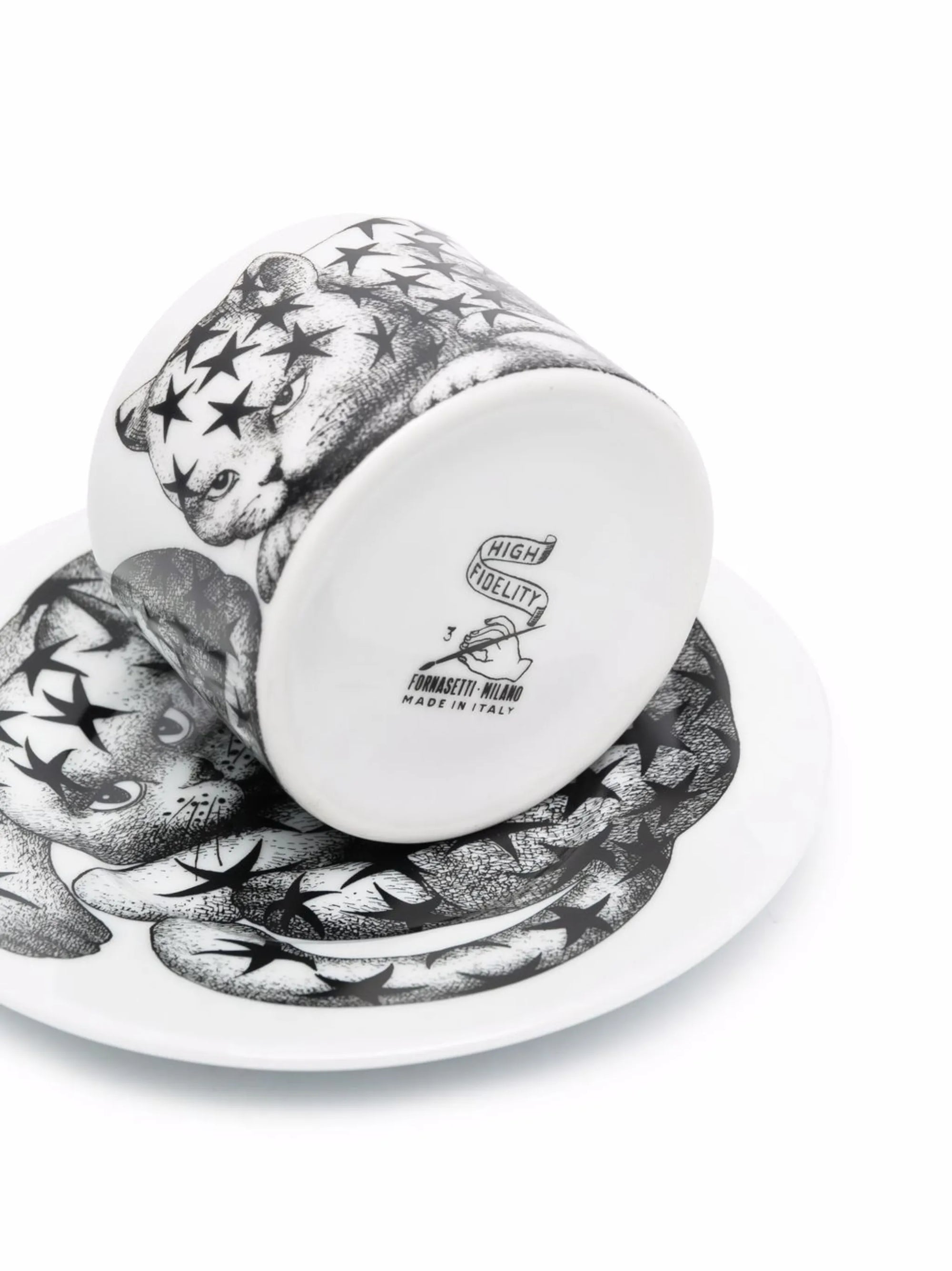 High Fidelity Stellato porcelain teacup - Black & White