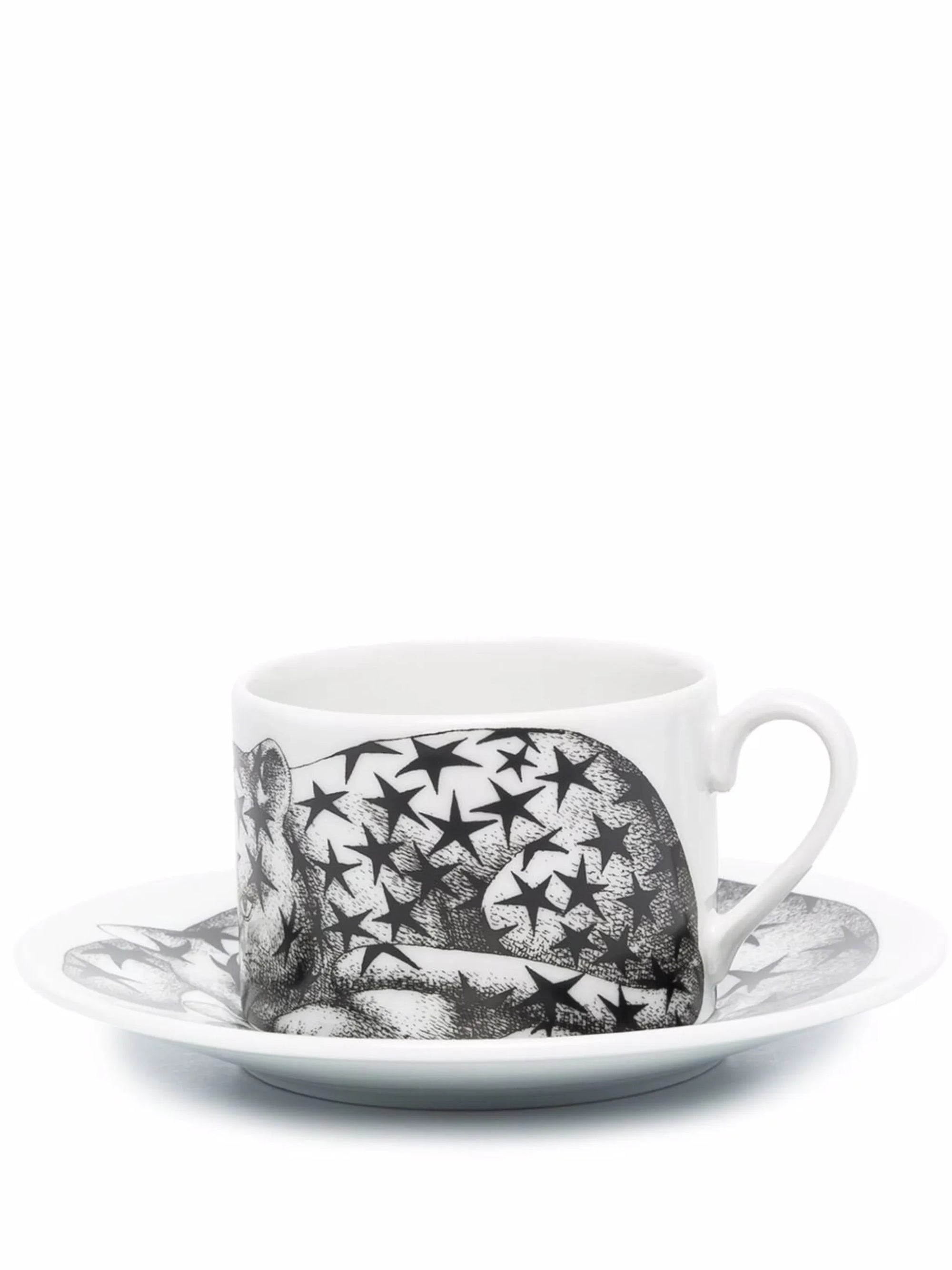 High Fidelity Stellato porcelain teacup - Black & White
