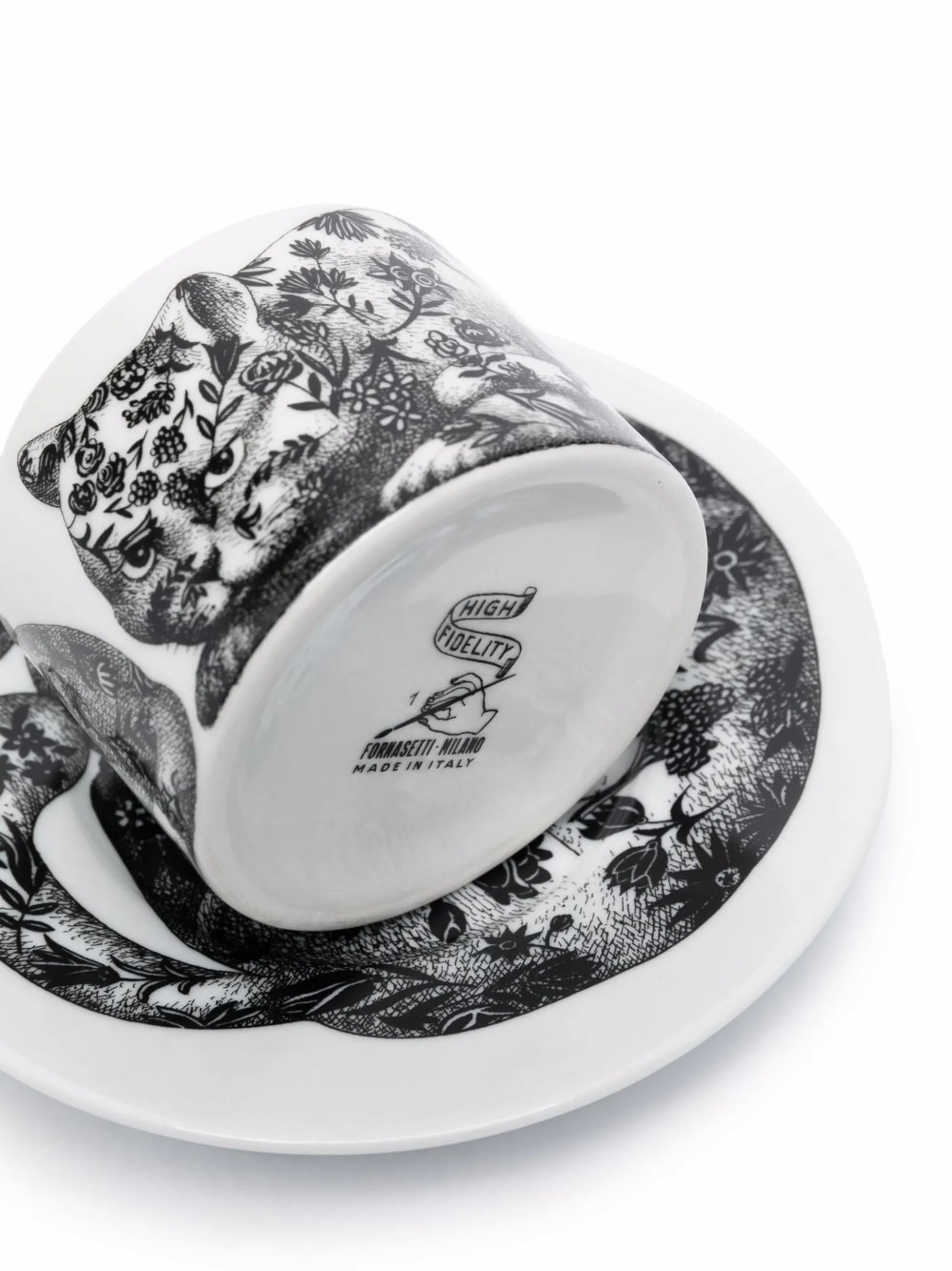 High Fidelity Fiorato ceramic teacup - Black & White