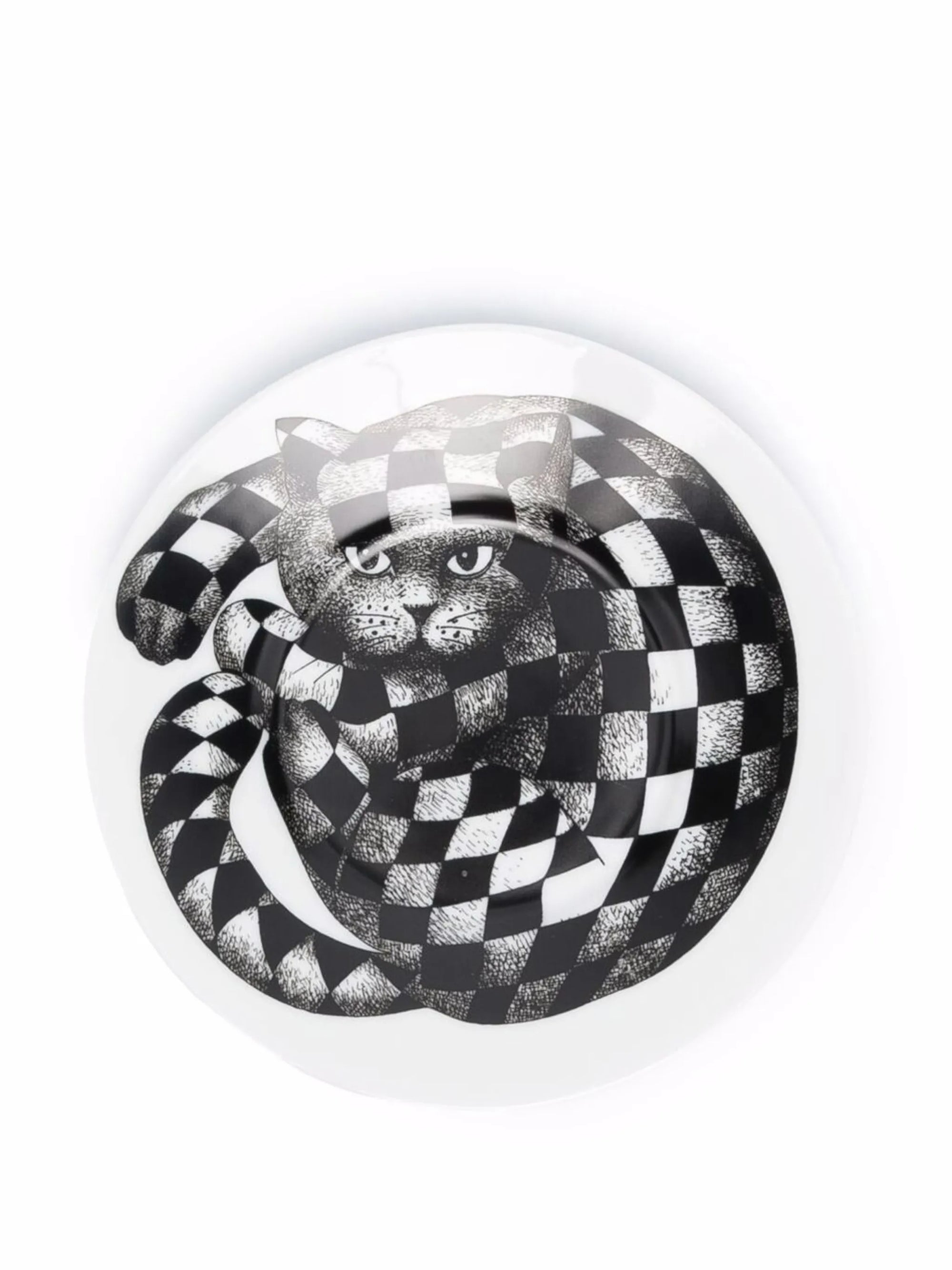 High Fidelity Quadrettato porcelain teacup - Black & White