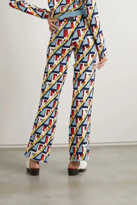 Pantalon ajusté à motif géométrique - Pop Knit