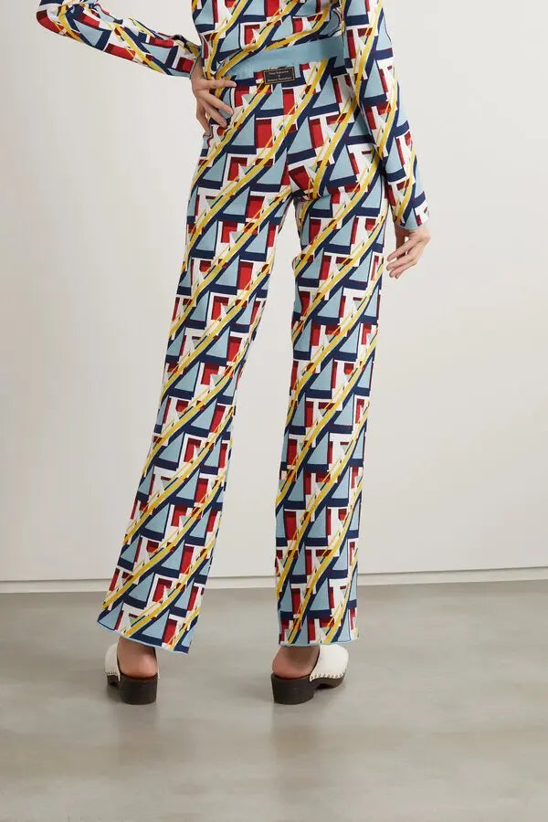 Pantalon ajusté à motif géométrique - Pop Knit