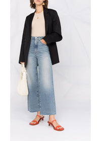Pantalon évasé en denim - Distressed Light Blue