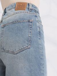 Pantalon évasé en denim - Distressed Light Blue