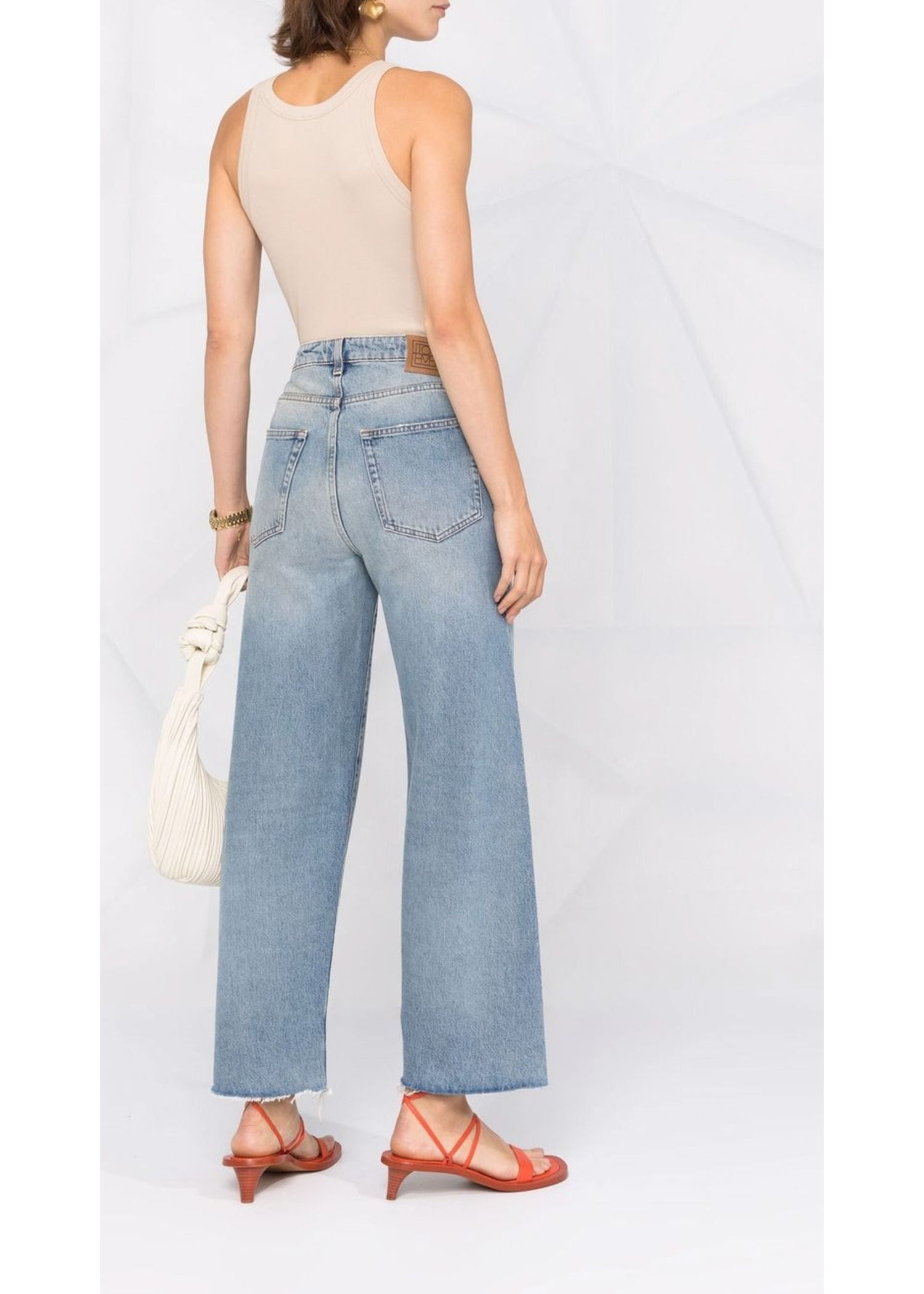 Pantalon évasé en denim - Distressed Light Blue