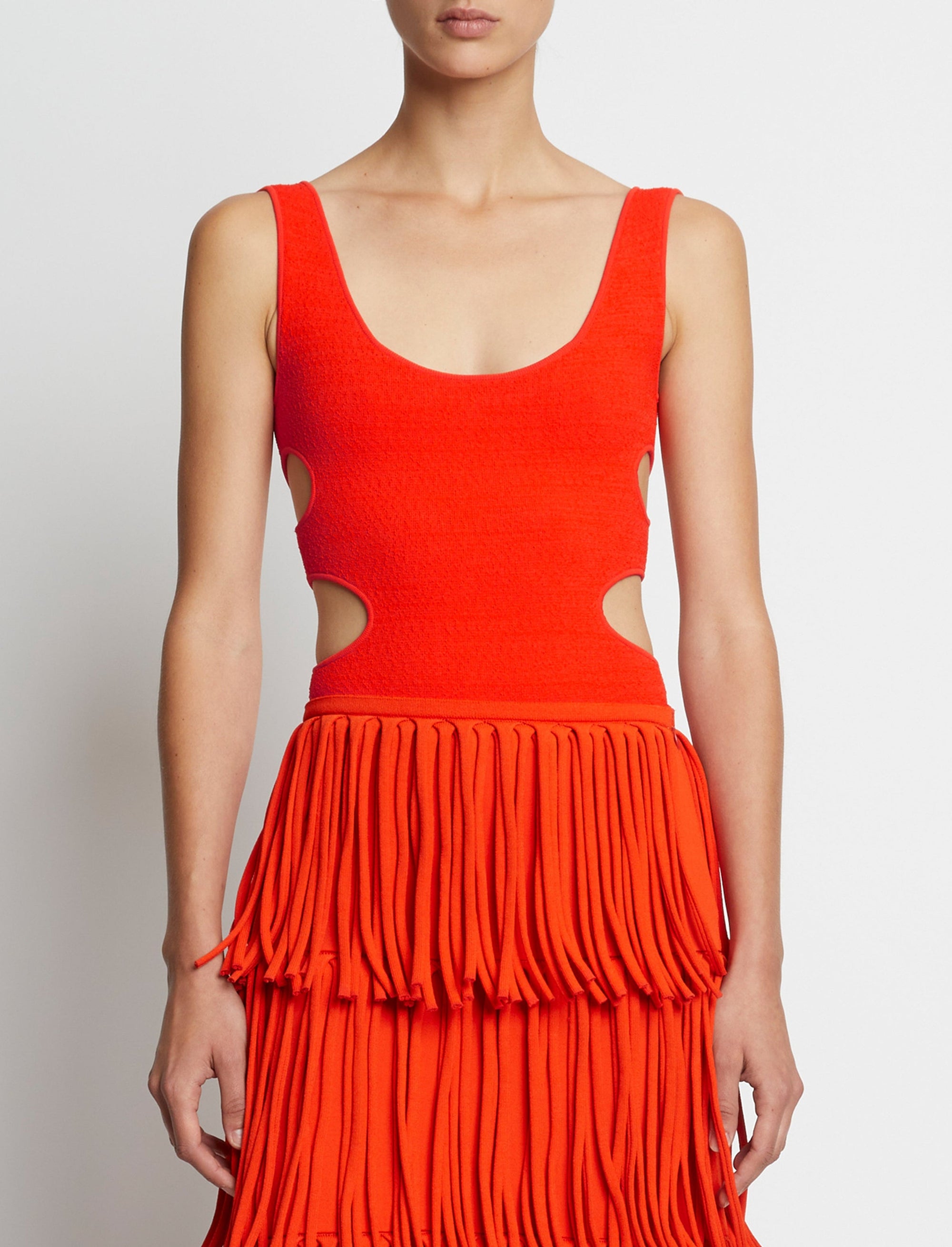 Body en maille texturée - Tangerine
