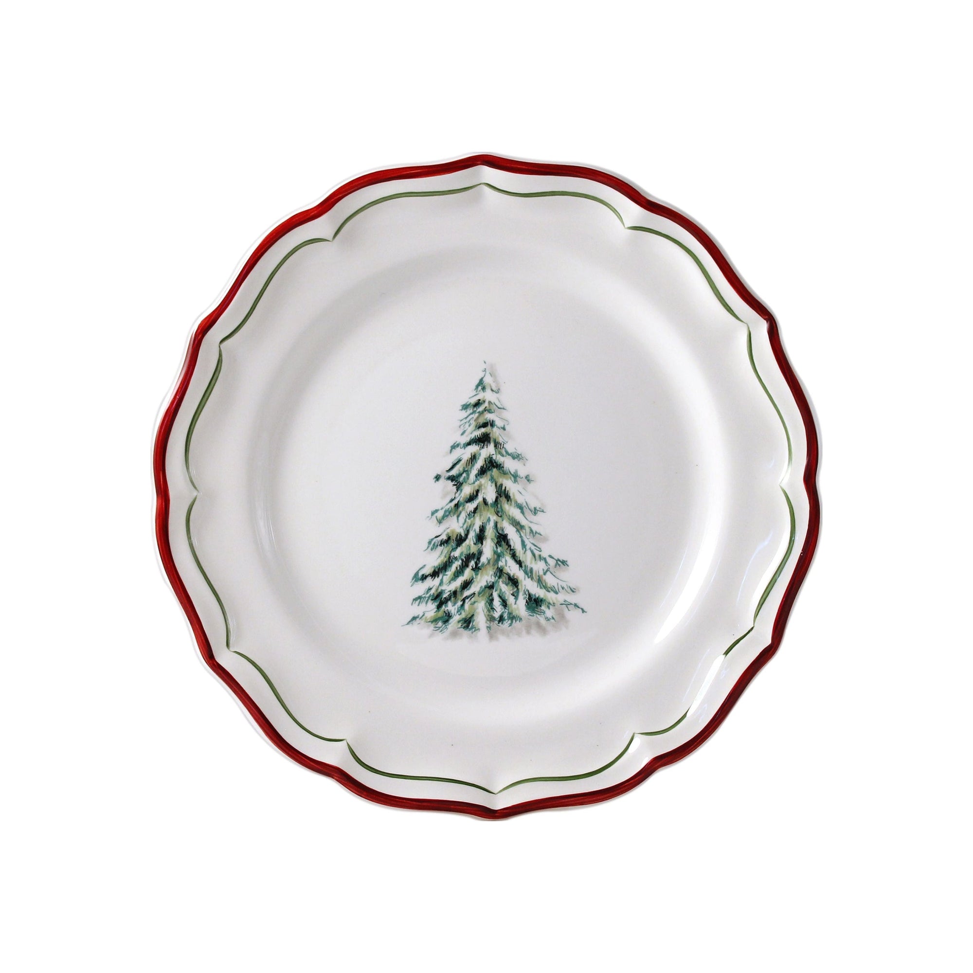 Set de 4 Assiettes à dessert Filet Noël - Rouge