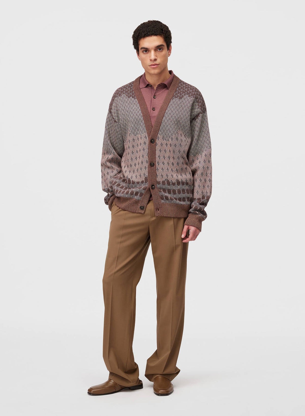 AMARANTO JACQUARD CARDIGAN