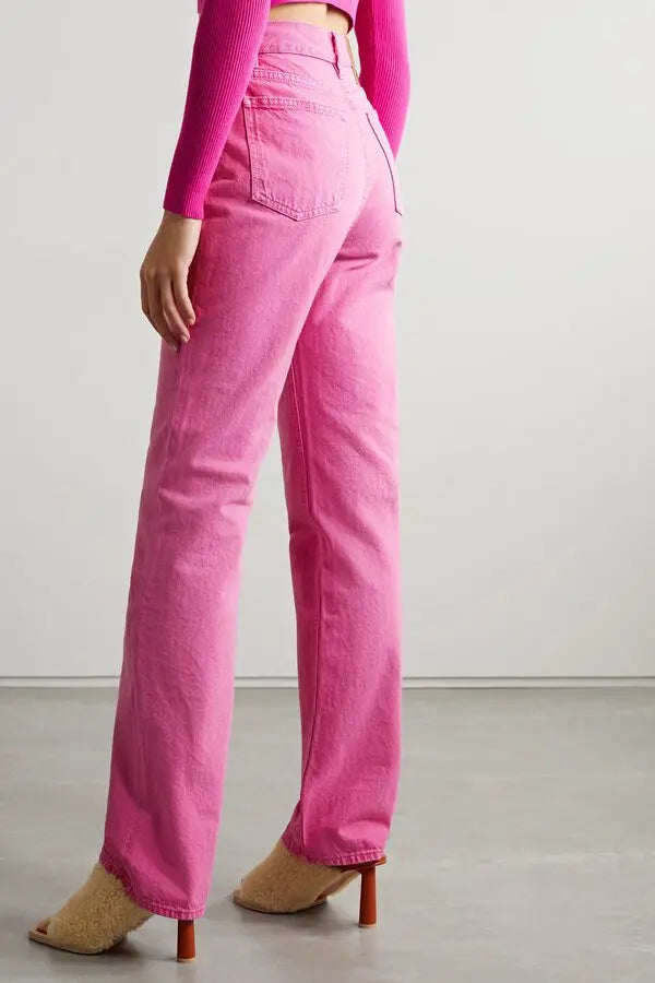 75€ / 1 sold //7 QTY / ST14%   Pantalon De-Nimes en denim - Pink White