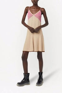 Robe courte à bretelles fines - Camel