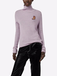 Pull à col roulé en laine - Mauve Multicolor