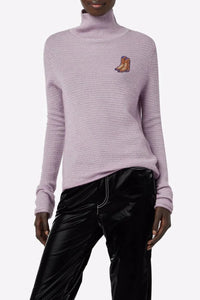 Pull à col roulé en laine - Mauve Multicolor