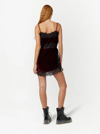 Mini-robe en velours - Bordeaux