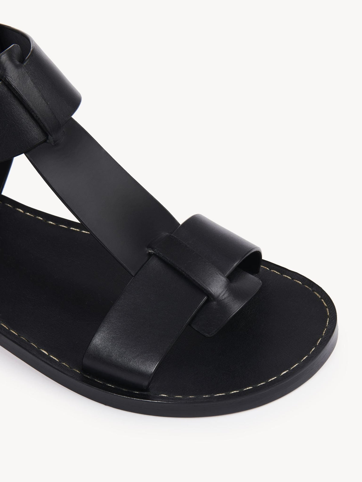 BASEPLUS_Black FLAT SANDALS - Black