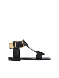 BASEPLUS_Black FLAT SANDALS - Black