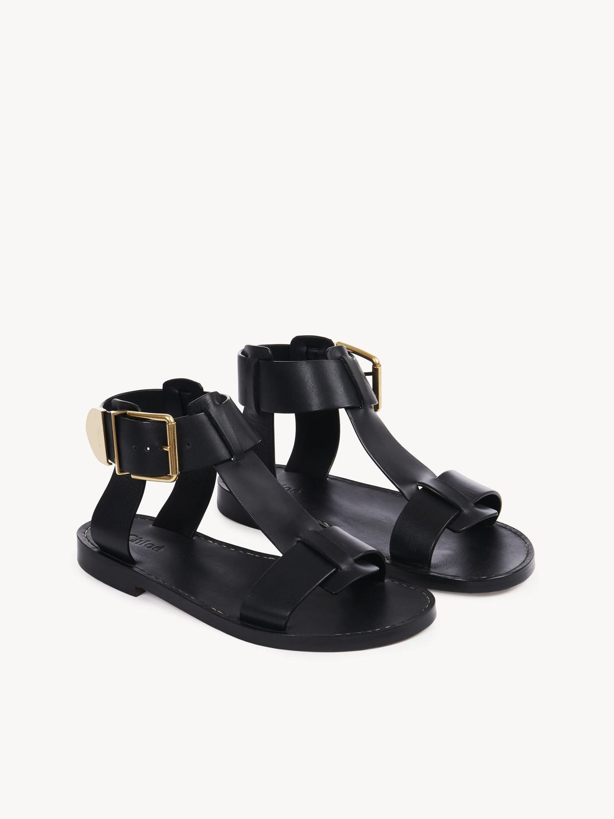 BASEPLUS_Black FLAT SANDALS - Black