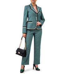 Pantalon à rayures en denim - Vert