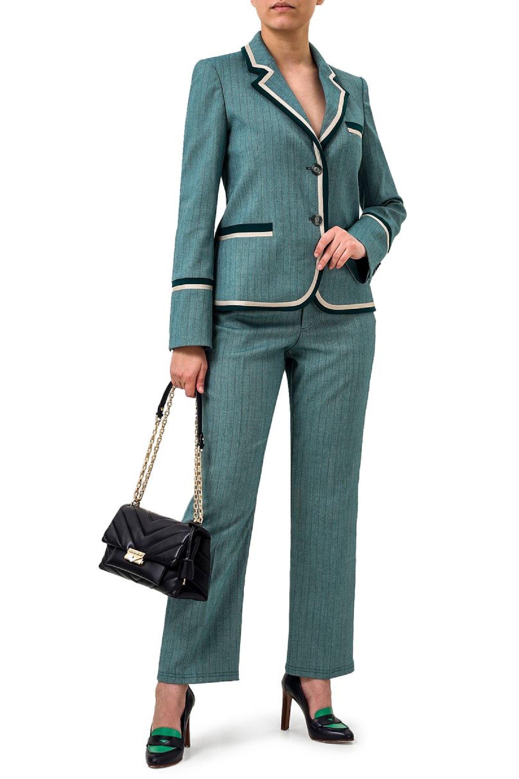 Denim striped trousers - Green