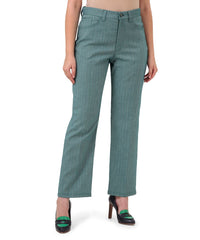 Pantalon à rayures en denim - Vert