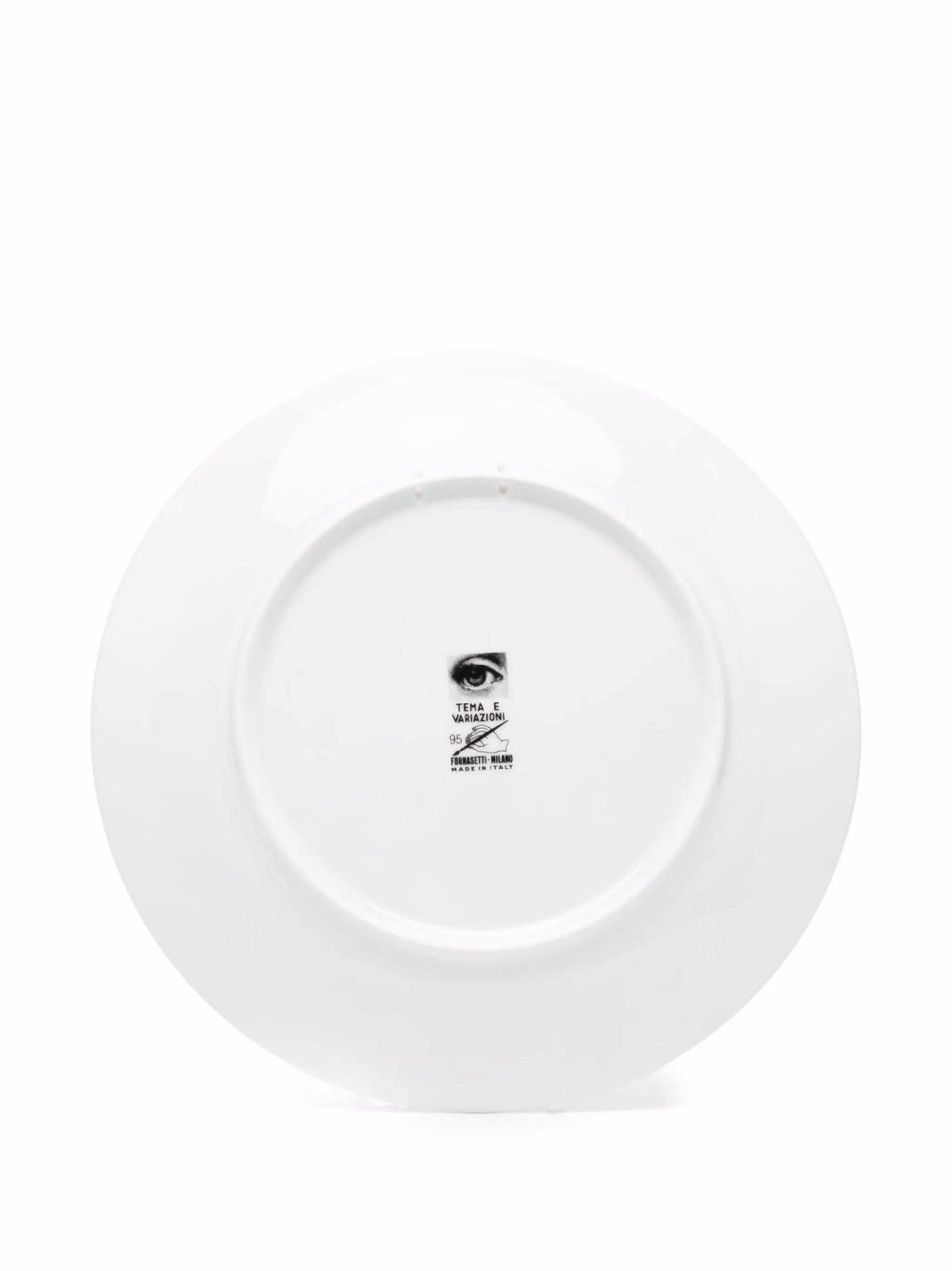 Assiette Tema e Variazioni n°95 en porcelaine - Or & Noir & Blanc