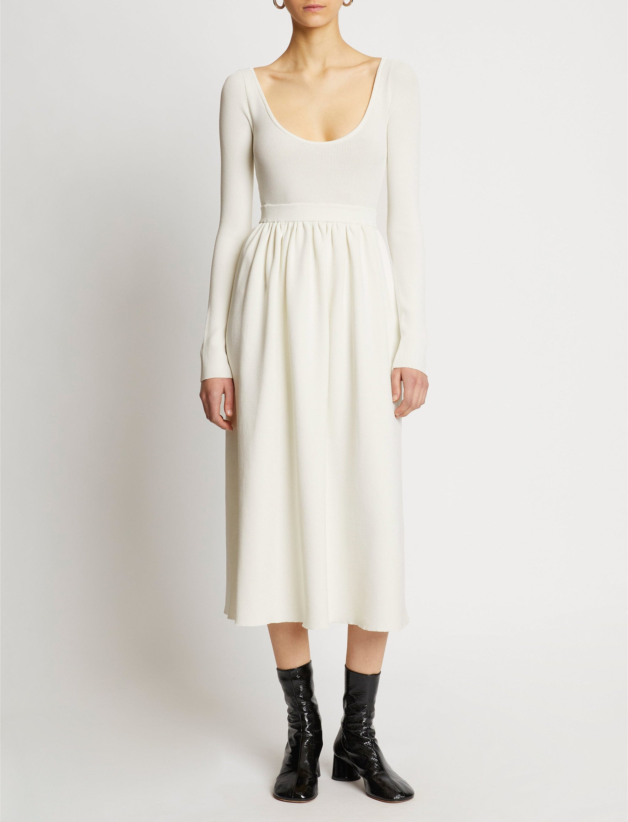 Robe midi nouée - Off White